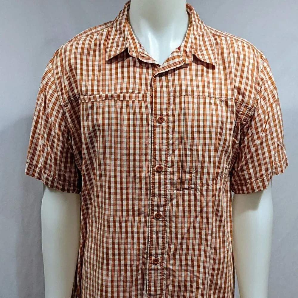 ‎THE NORTH FACE orange plaid short sleeve